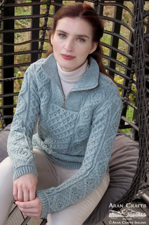 Headford Luxurious Half Zip Sweater from Aran Crafts Ireland